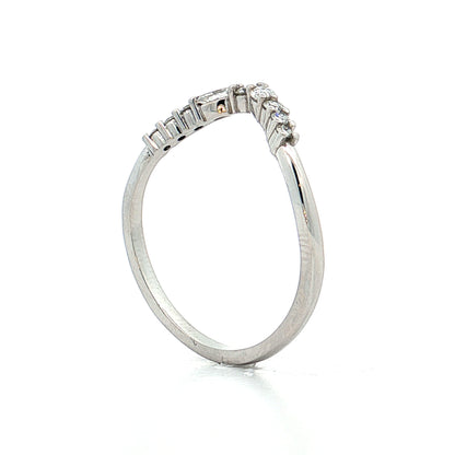 .42 Diamond Contour Wedding Band 14k White Gold