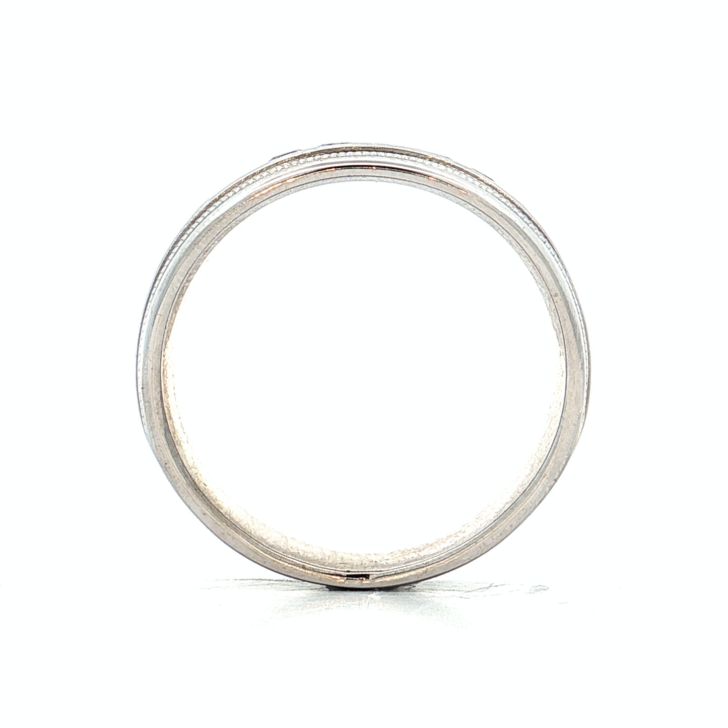 .48 Mens Diamond Channel Set Band 14k White Gold