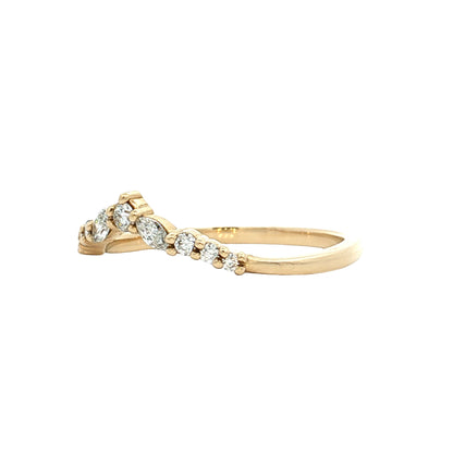 .42 Marquise & Round Diamond Contour Band 14k