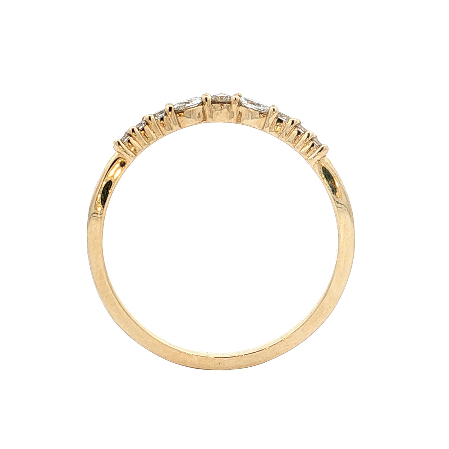 .42 Marquise & Round Diamond Contour Band 14k
