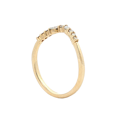 .42 Marquise & Round Diamond Contour Band 14k