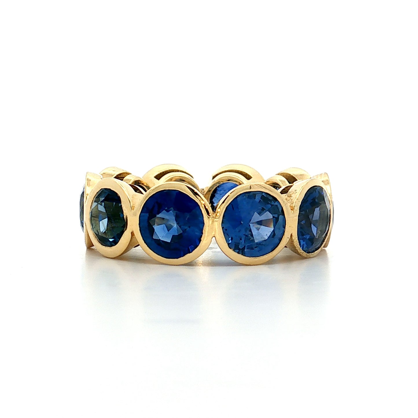 11.79 Blue Sapphire Eternity Band 18k Yellow Gold