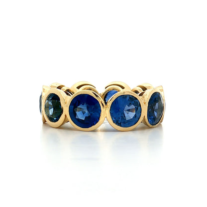 11.79 Blue Sapphire Eternity Band 18k Yellow Gold