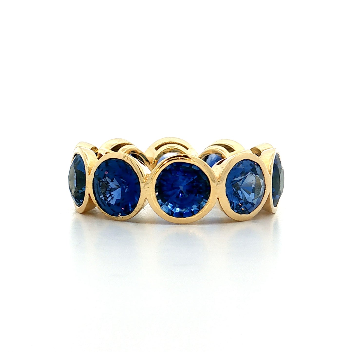 11.79 Blue Sapphire Eternity Band 18k Yellow Gold