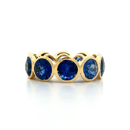 11.79 Blue Sapphire Eternity Band 18k Yellow Gold