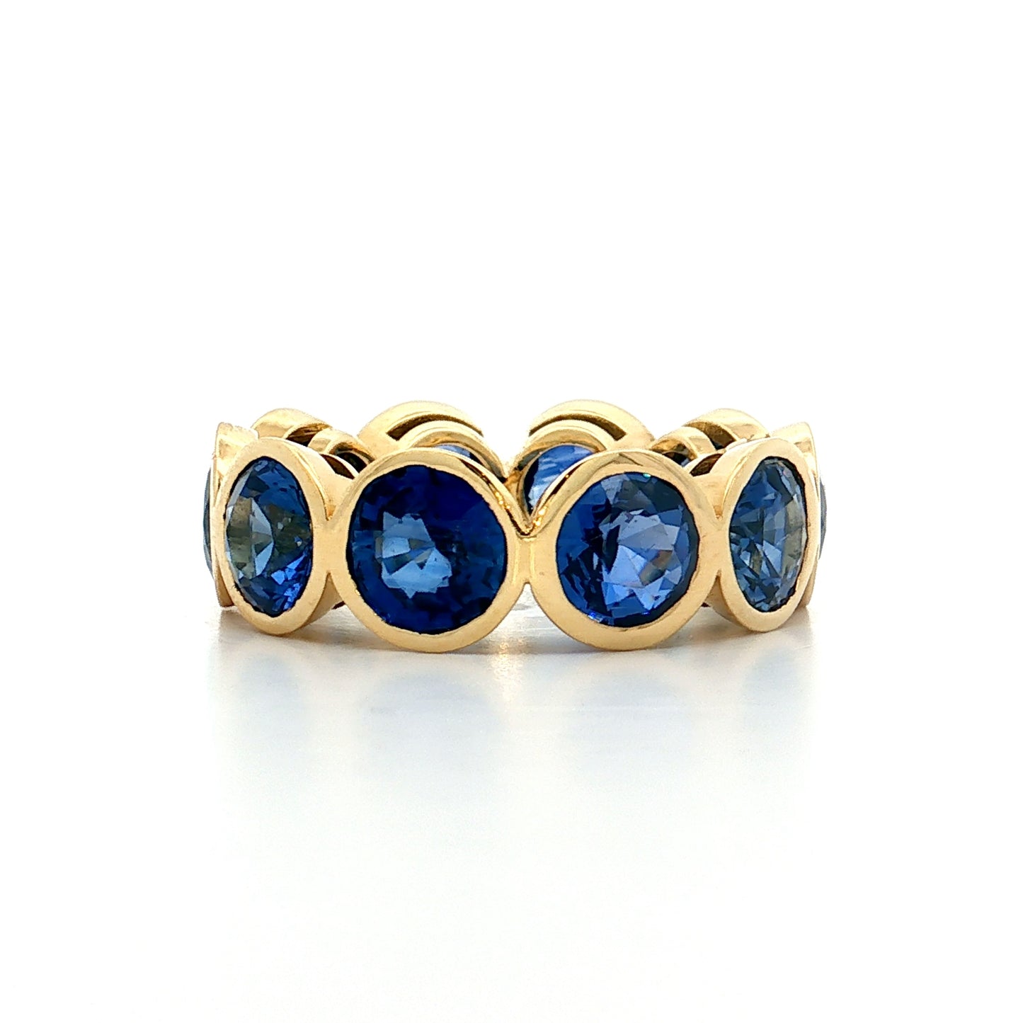 11.79 Blue Sapphire Eternity Band 18k Yellow Gold