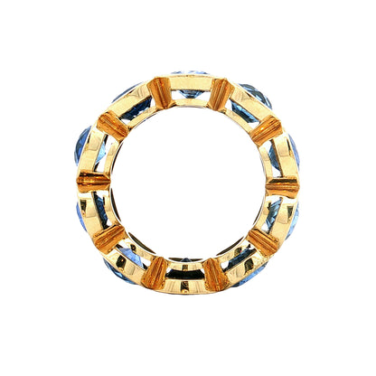 11.79 Blue Sapphire Eternity Band 18k Yellow Gold