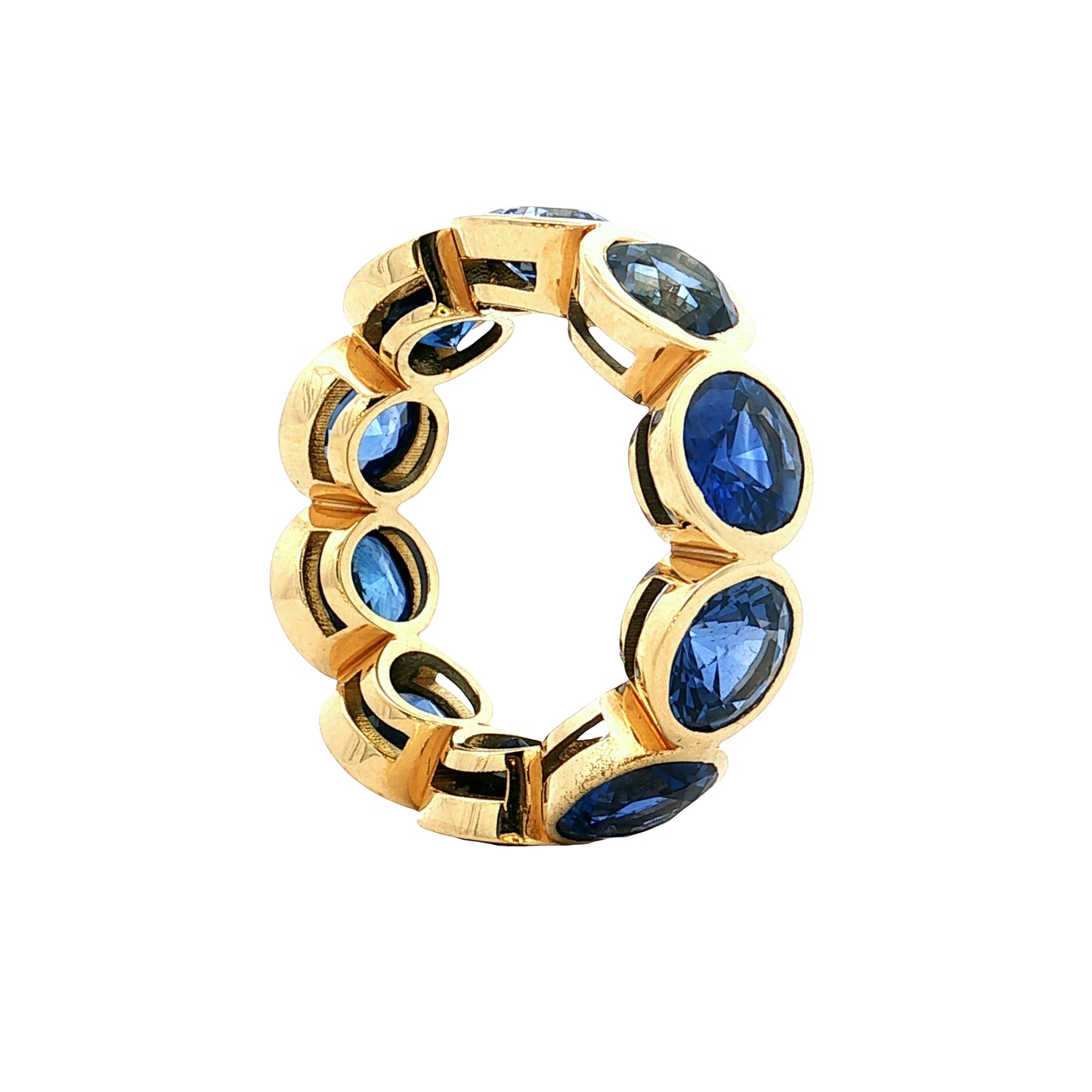 11.79 Blue Sapphire Eternity Band 18k Yellow Gold