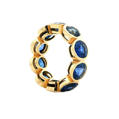 11.79 Blue Sapphire Eternity Band 18k Yellow Gold