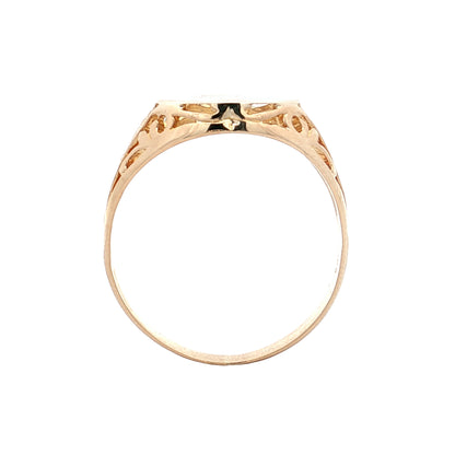 Vintage Mid-Century Signet Ring 10k Yellow Gold