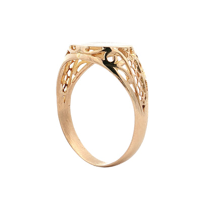 Vintage Mid-Century Signet Ring 10k Yellow Gold