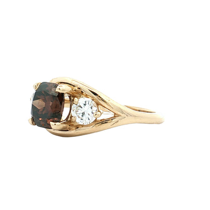 1.65 Fancy Champagne Diamond Engagement Ring 14k