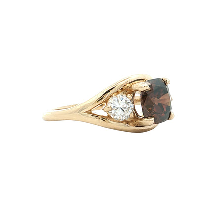 1.65 Fancy Champagne Diamond Engagement Ring 14k