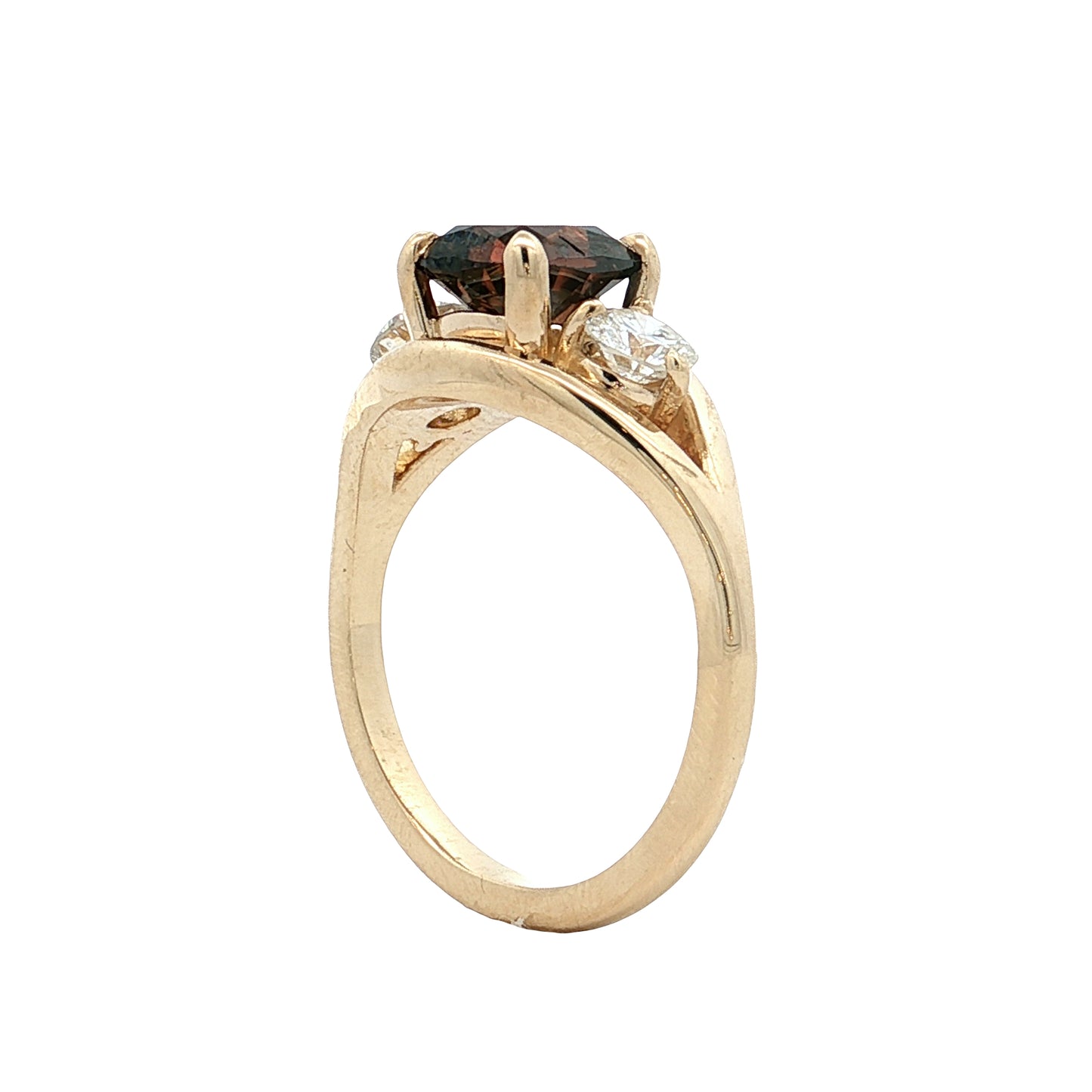 1.65 Fancy Champagne Diamond Engagement Ring 14k