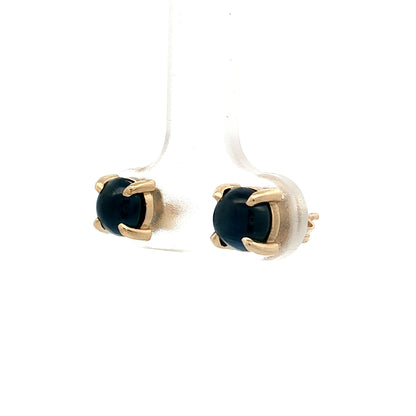 1.95 Blue Sapphire Cabochon Stud Earrings 14k