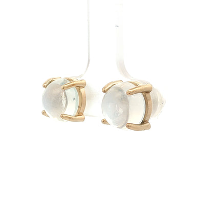6.23 Moonstone Stud Earrings 14k Yellow Gold