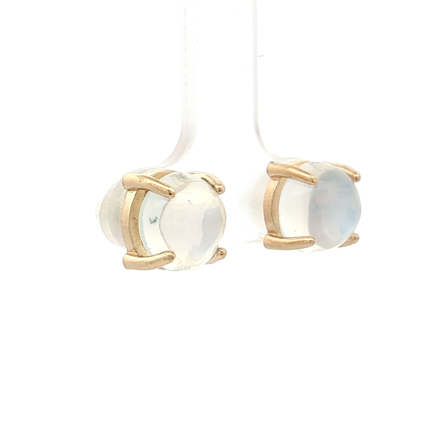 6.23 Moonstone Stud Earrings 14k Yellow Gold