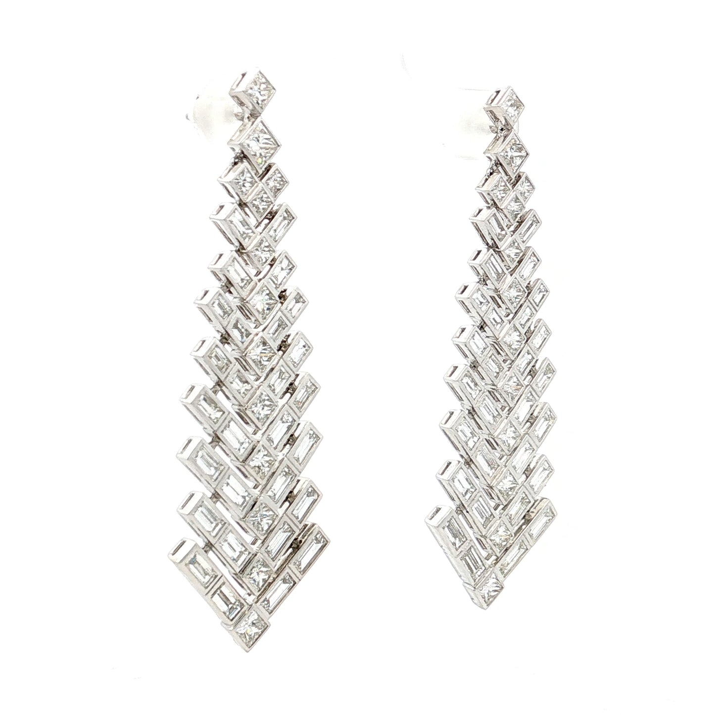 8.27 Lugano Chevron Diamond Drop Earrings 18k