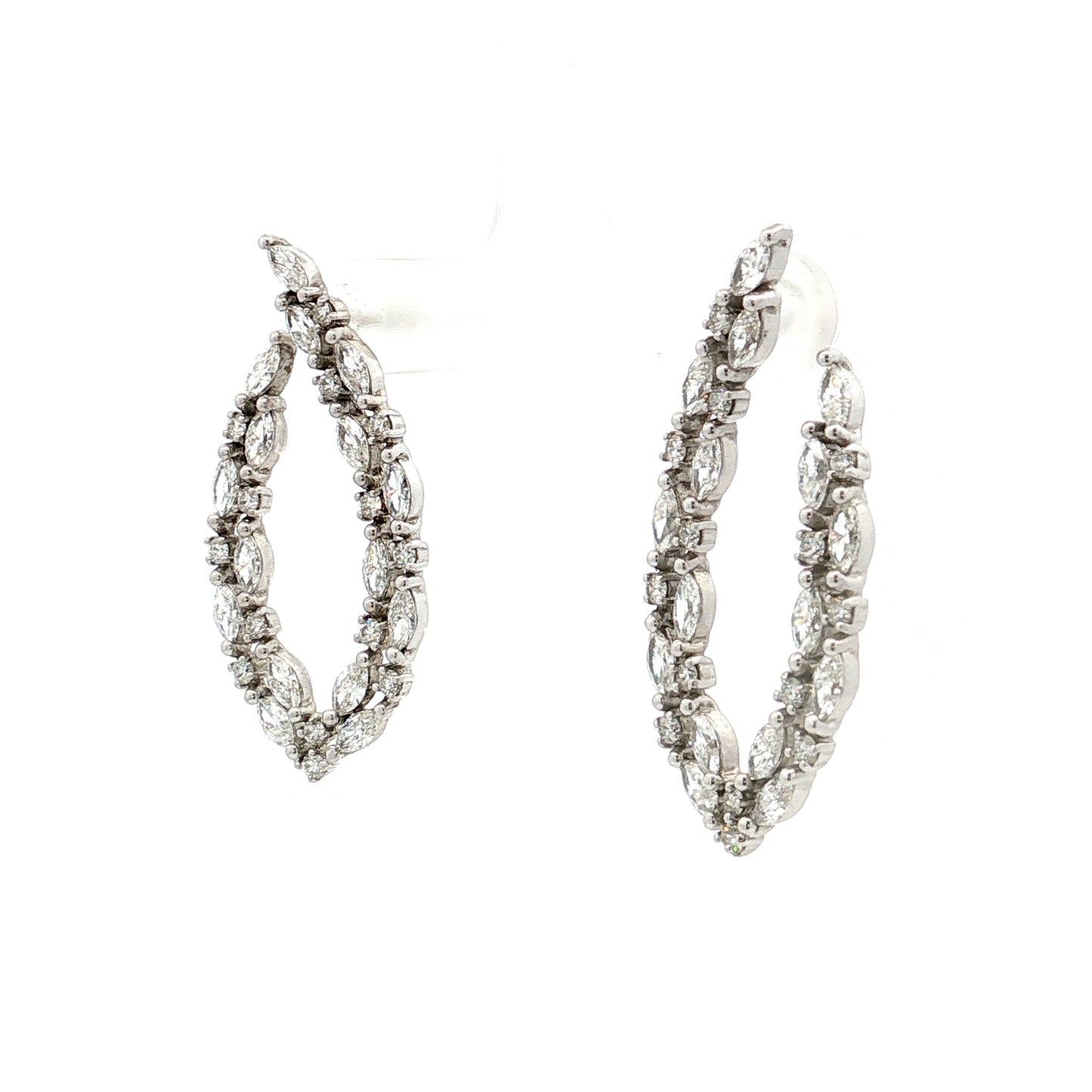 5.24 Lugano Diamond Hoop Earrings 18k White Gold