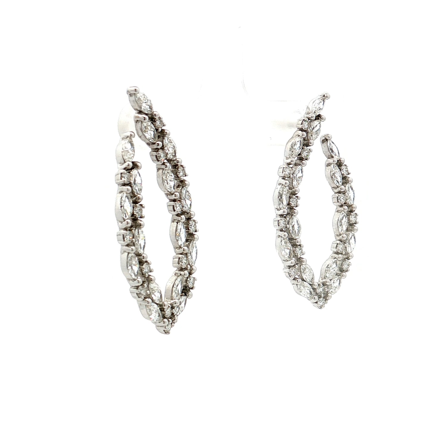 5.24 Lugano Diamond Hoop Earrings 18k White Gold