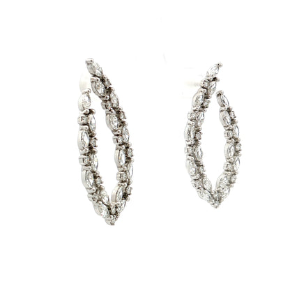 5.24 Lugano Diamond Hoop Earrings 18k White Gold