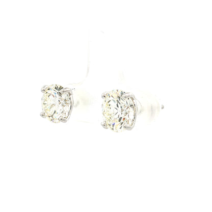 4.04ct Transitional Diamond Stud Earrings 18k White Gold
