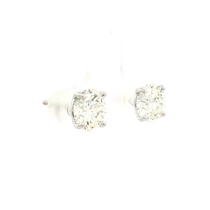 4.04ct Transitional Diamond Stud Earrings 18k White Gold