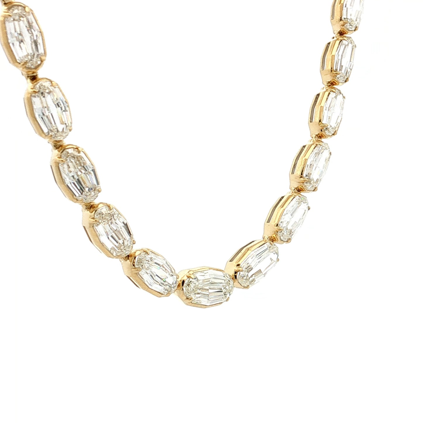29.04 GIA Step Oval Diamond Tennis Necklace 18k