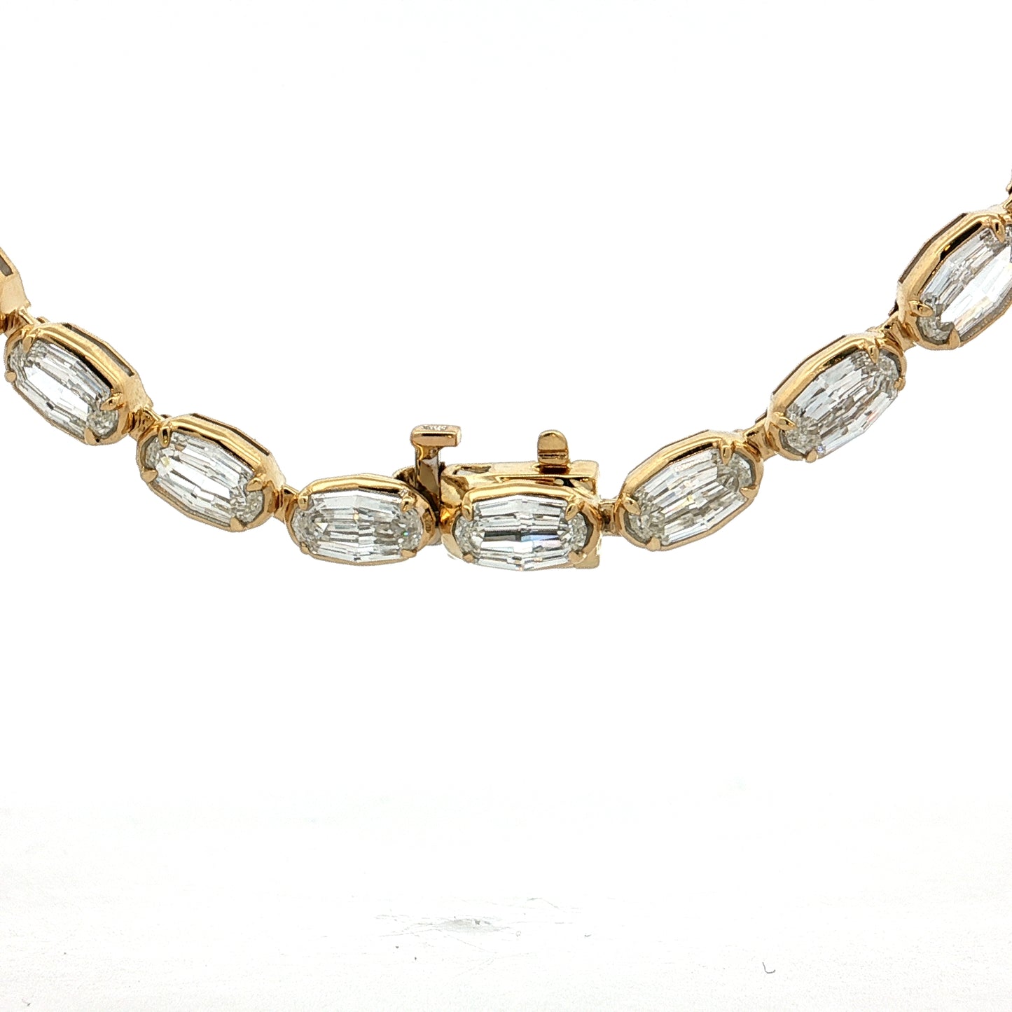 29.04 GIA Step Oval Diamond Tennis Necklace 18k