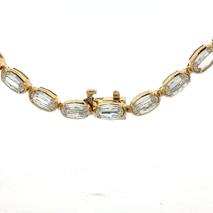 29.04 GIA Step Oval Diamond Tennis Necklace 18k