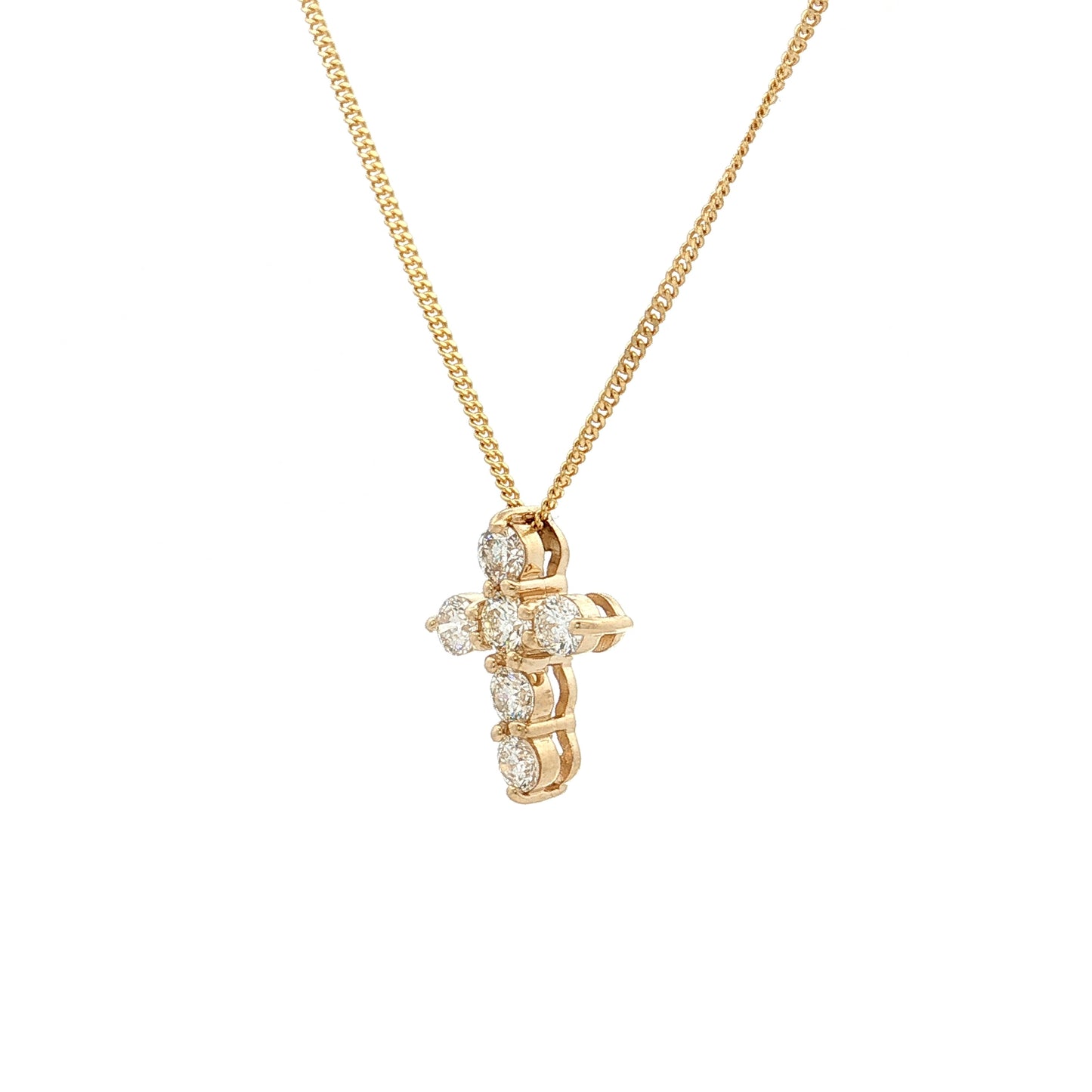 .43 Diamond Cross Pendant 14k Rose Gold