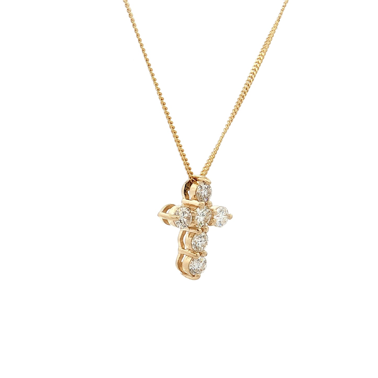 .43 Diamond Cross Pendant 14k Rose Gold