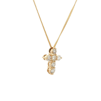 .43 Diamond Cross Pendant 14k Rose Gold