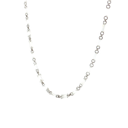 6.32 Baguette Diamond Necklace 18k White Gold