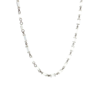 6.32 Baguette Diamond Necklace 18k White Gold