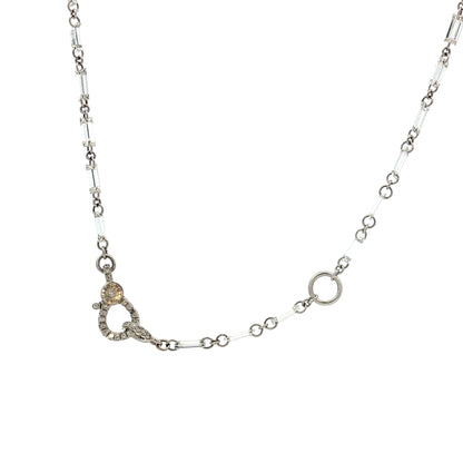 6.32 Baguette Diamond Necklace 18k White Gold