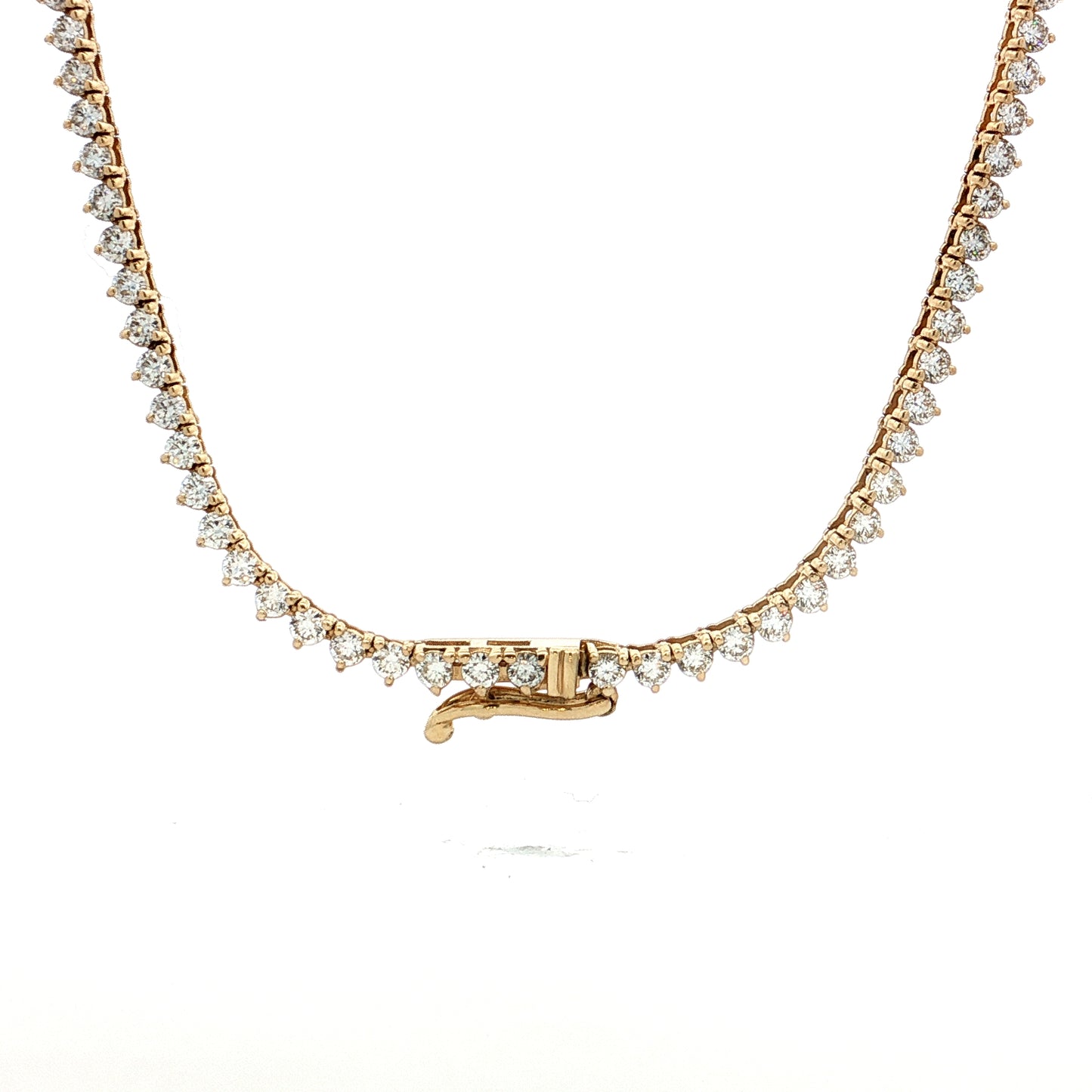 5.18 Diamond Tennis Necklace 14k Yellow Gold