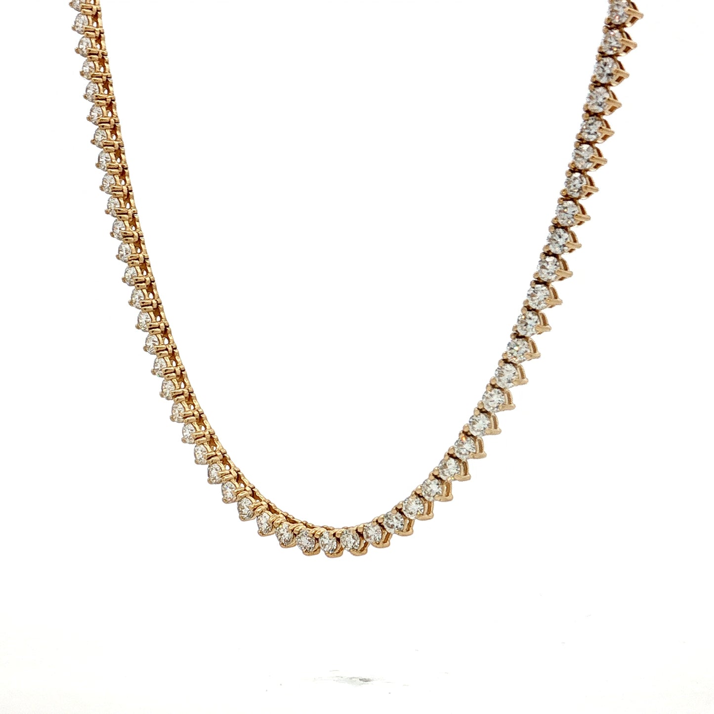 5.18 Diamond Tennis Necklace 14k Yellow Gold