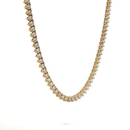 5.18 Diamond Tennis Necklace 14k Yellow Gold