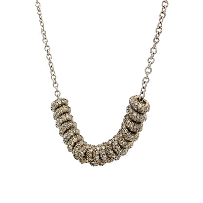 1.98 Diamond Rondelle Necklace 14k & 18k White Gold
