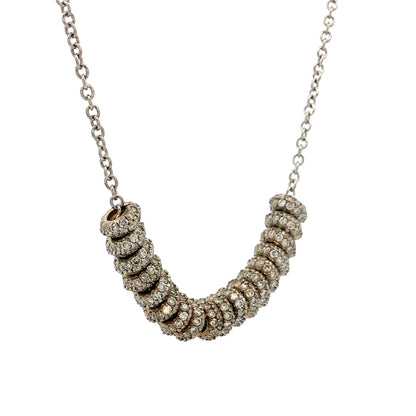 1.98 Diamond Rondelle Necklace 14k & 18k White Gold