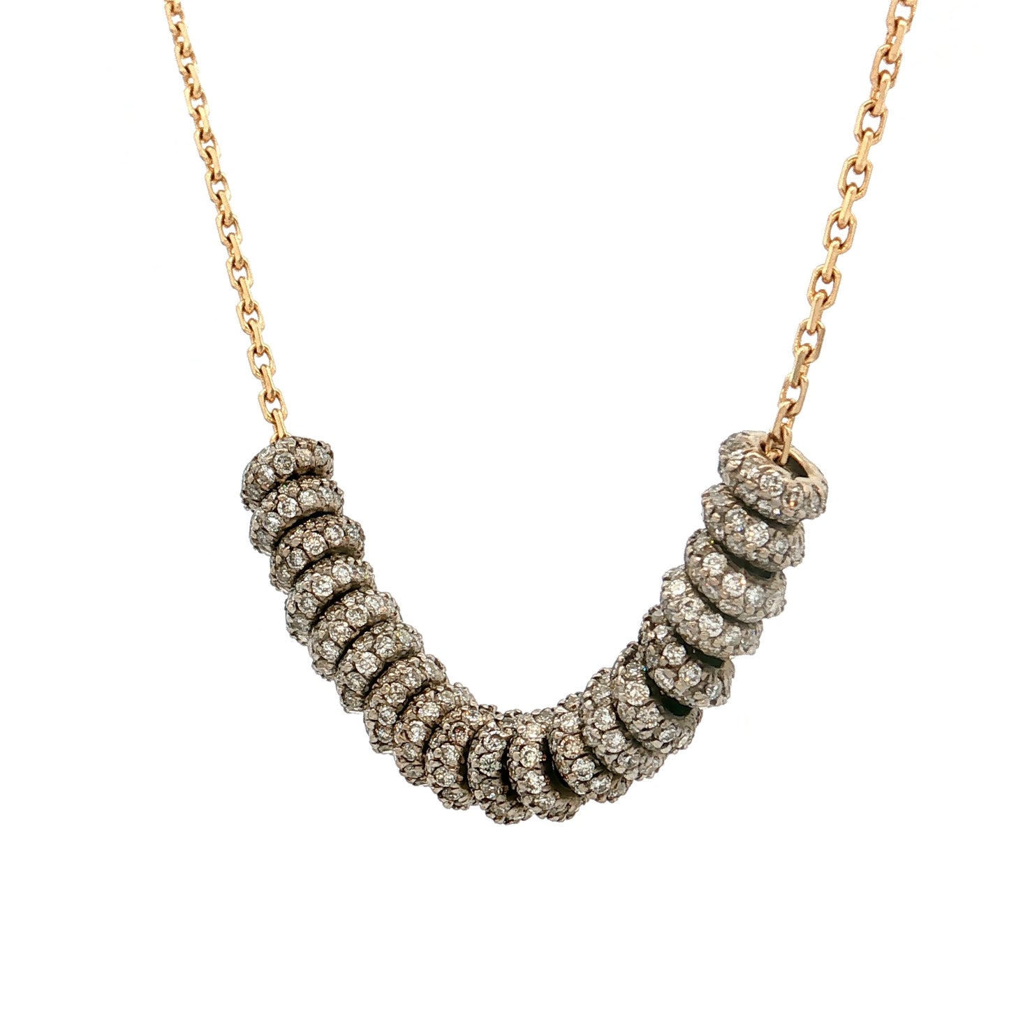 2.09 Diamond Rondelle Disc Necklace 18k Gold