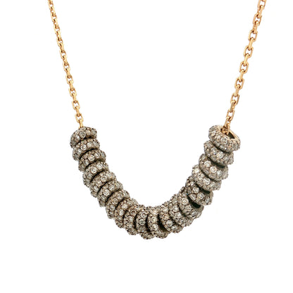 2.09 Diamond Rondelle Disc Necklace 18k Gold