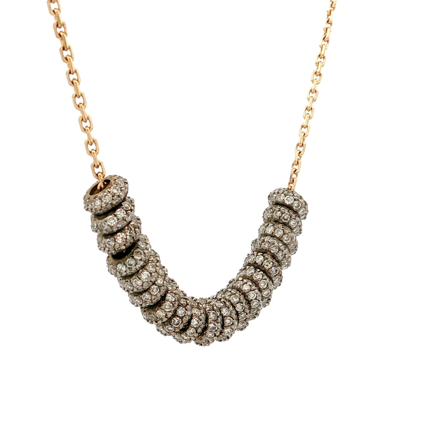 2.09 Diamond Rondelle Disc Necklace 18k Gold