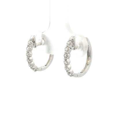 .25 Diamond Hoop Earrings 14k White Gold