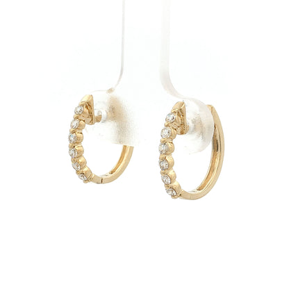 Diamond Hoop Earrings 14k Yellow Gold
