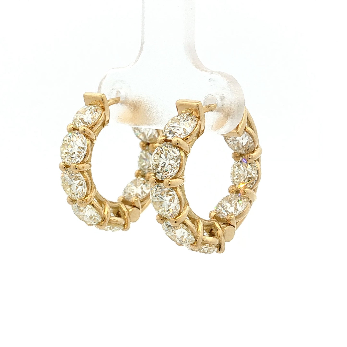 6.47 Fancy Yellow Diamond Hoop Earrings 18k