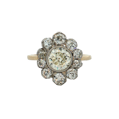 Victorian-Inspired Cluster Diamond Engagement Ring