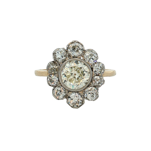 Victorian-Inspired Cluster Diamond Engagement Ring