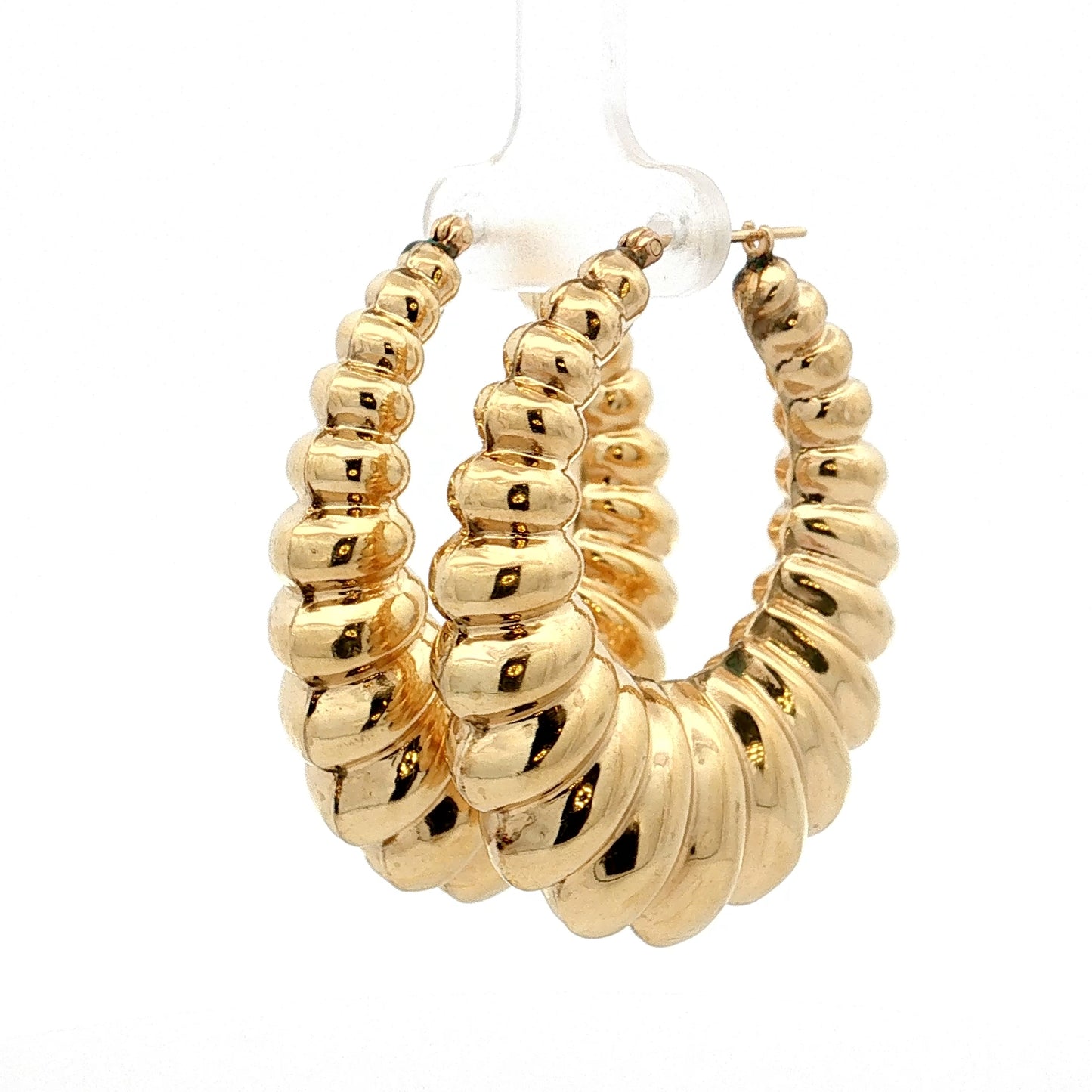 Scalloped Hoop Earrings 14k Yellow Gold